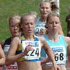 Anette Byskata leder damernas 3000m. Hon blev slutligen tvåa på 9.57,88. (© Daniel Byskata)