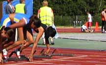 Damer 100m,  starten  (© Folke Holmström)