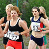 5000m. Malin Liljestedt (utom tävlan), Lilian Hellström, Emma Storvall, Katarina Skräddar, Julia Björkstrand (skymd) och Jessica Strandholm. (© Rune Härtull)