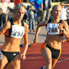 Karin Storbacka och Cecilia Långnabba, 200m försök (© Rune Härtull)