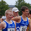 Bland annat det finska teamet på herr sidan. från vänster, Timo Viljanen - 4dje plats, herrar, 20 000 m , Matias Korpela - guld, 22 års, 20 000 m , Eemeli Kiiski - dnf, 18-19 års, 10 000 m (© Göran Richardsson)