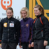VIS-flickorna högst uppe på pallen för att få sina lagguldmedaljer  (© Rune Härtull)